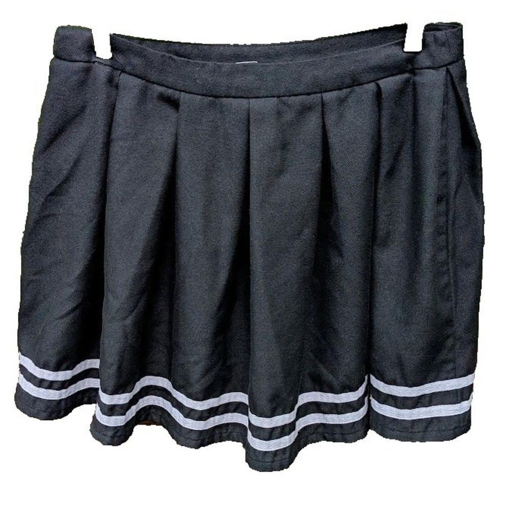 Hot Topic Mini Skirt L Stripe Preppy Whimsigoth Dark Coquette Schoolgirl Grunge